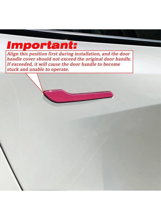 غطاء مقبض الباب ، مقبض الباب الغطاء الزخرفي (نمط ألياف الكربون اللامع) مناسب لتيسلا - Image 2